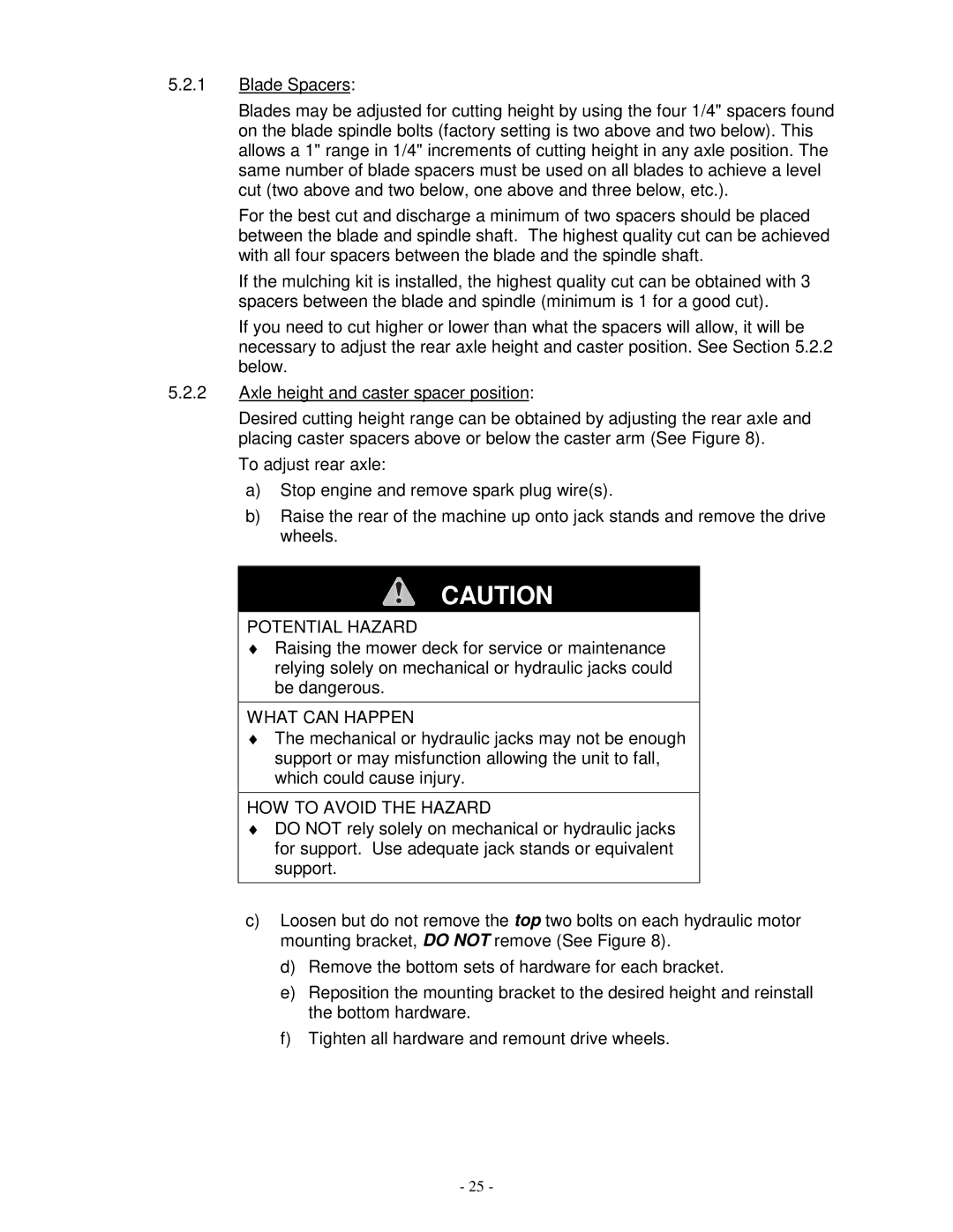 Exmark VH3615KA, Vh3615ka, Vh4815ka manual Potential Hazard 