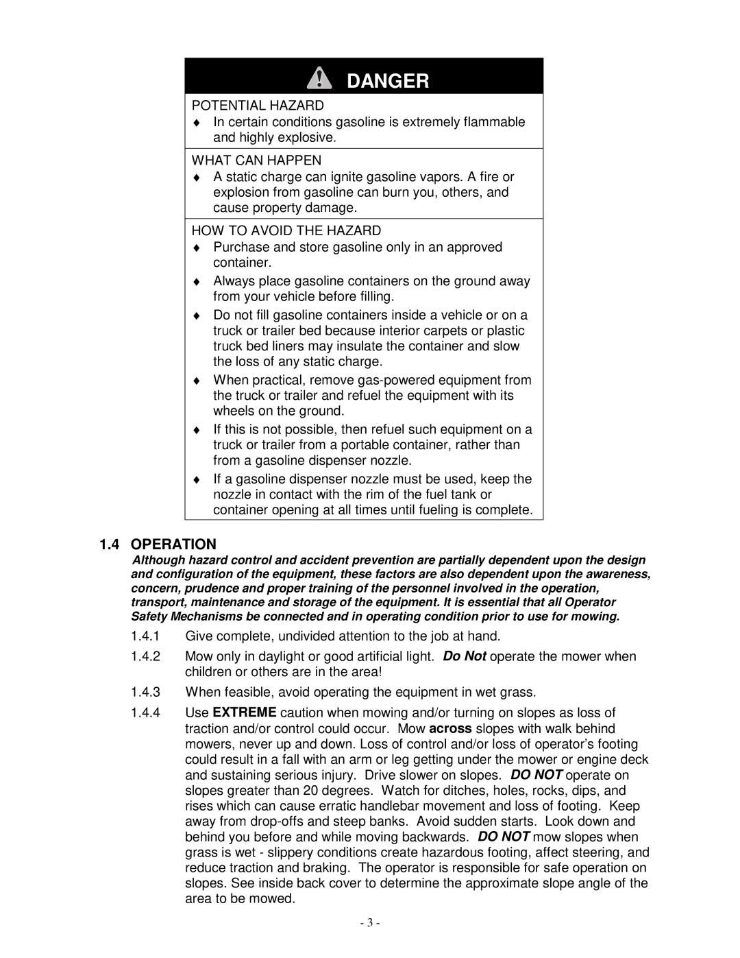 Exmark VH3615KA, Vh3615ka, Vh4815ka manual Operation 