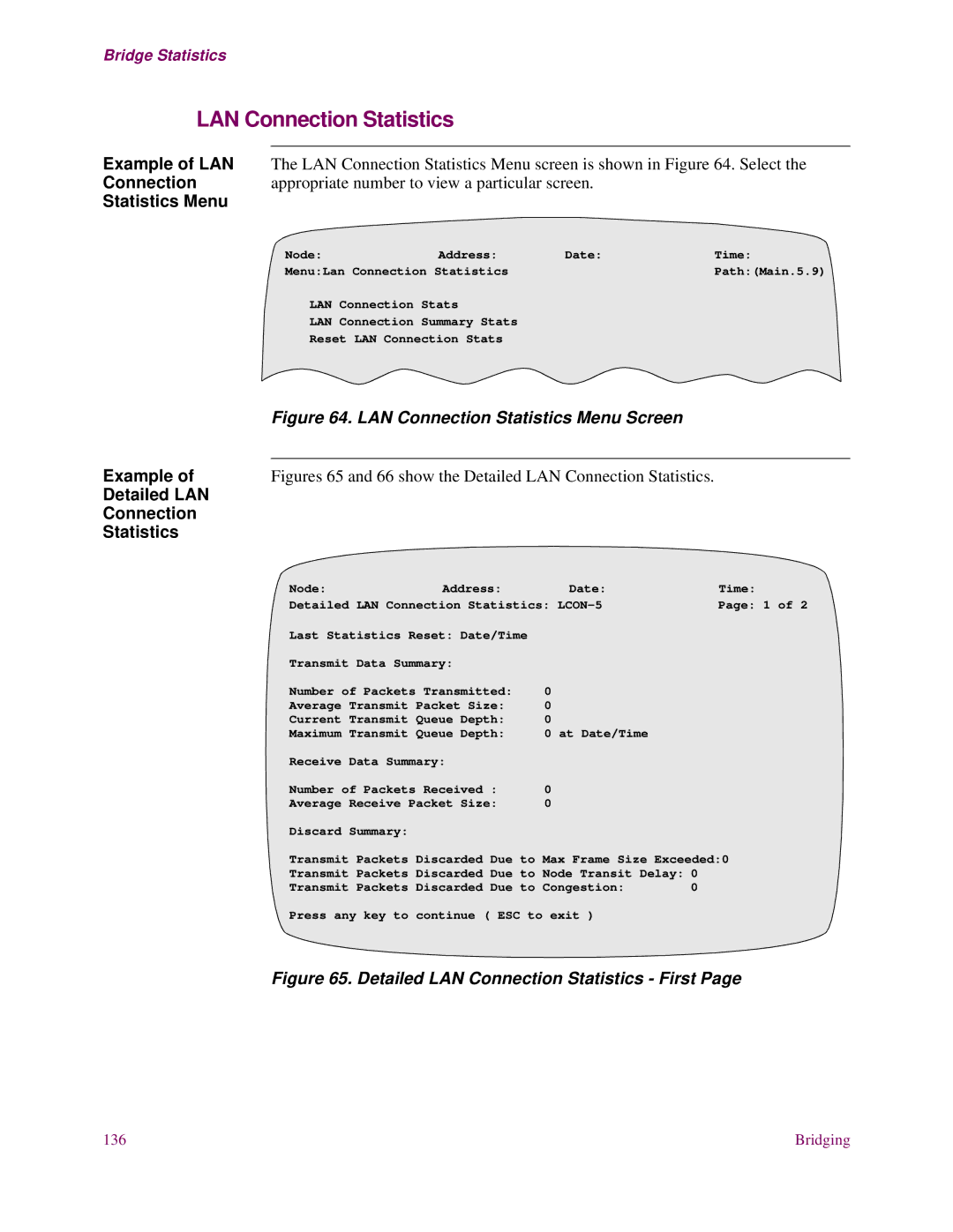 EXP Computer S200 manual Statistics Menu, Detailed LAN Connection Statistics 