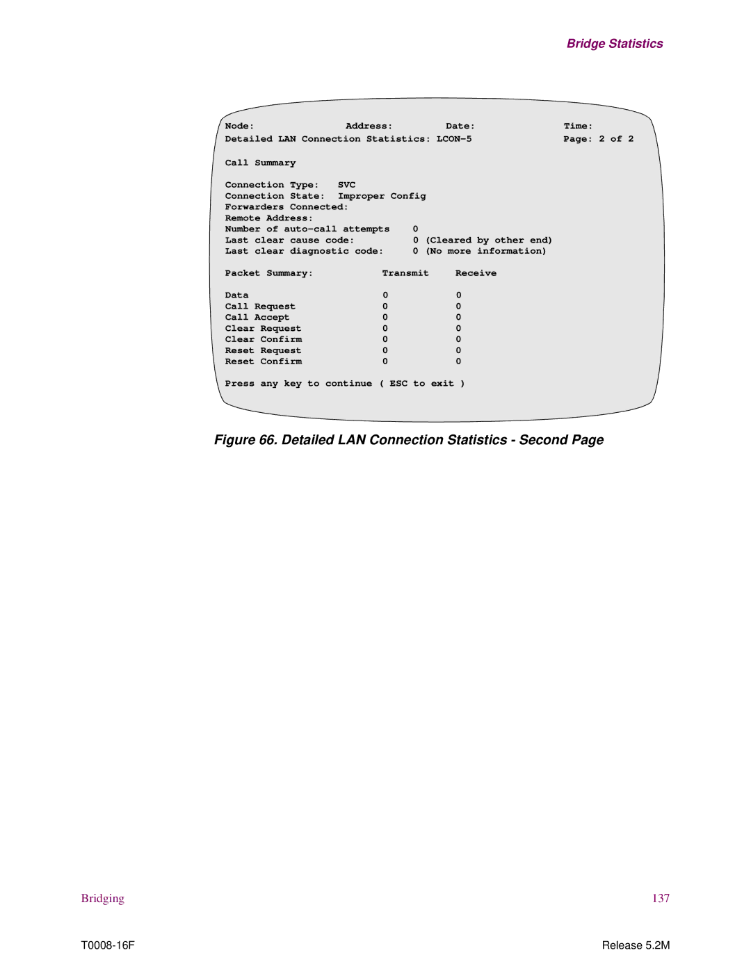 EXP Computer S200 manual Detailed LAN Connection Statistics Second 