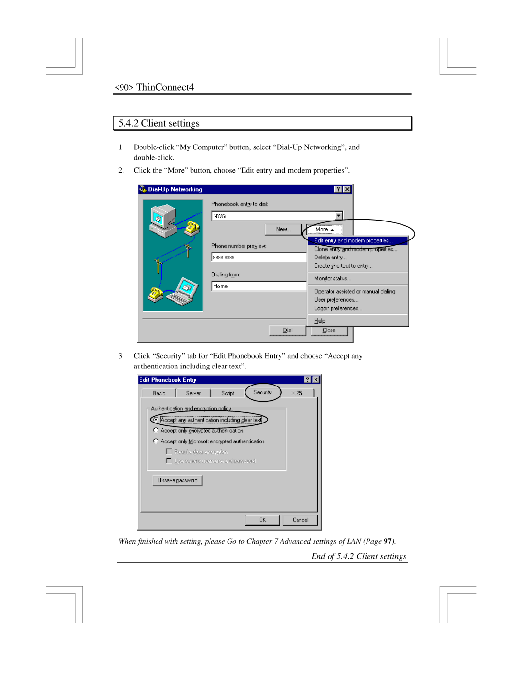 EXP Computer user manual ThinConnect4 Client settings 