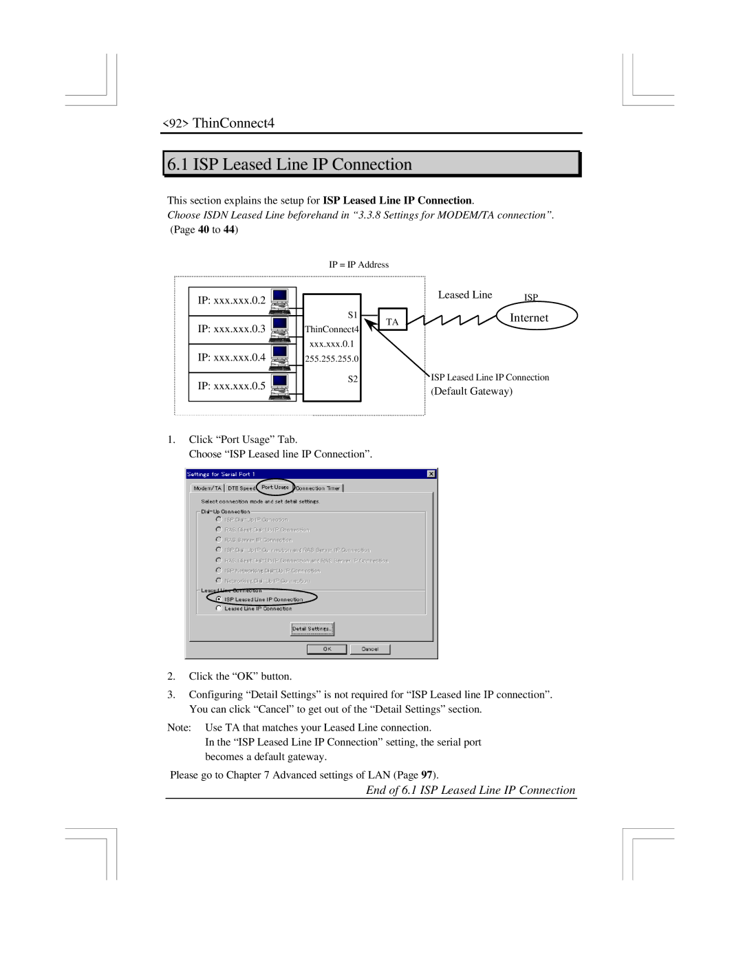 EXP Computer ThinConnect4 user manual ISP Leased Line IP Connection, Internet 