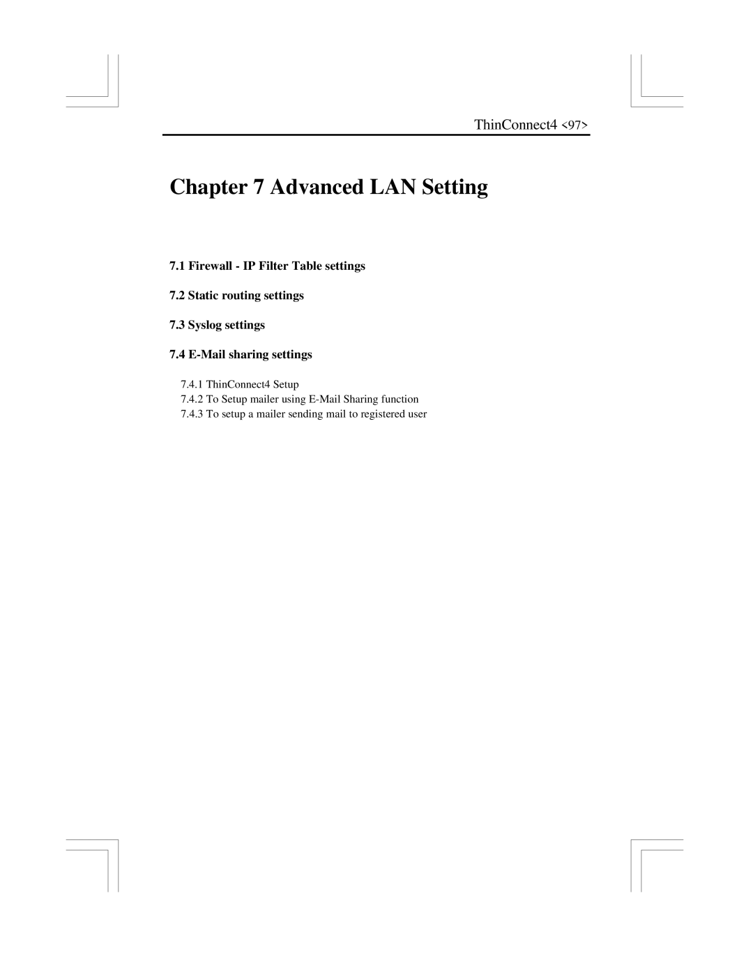 EXP Computer ThinConnect4 user manual Advanced LAN Setting 