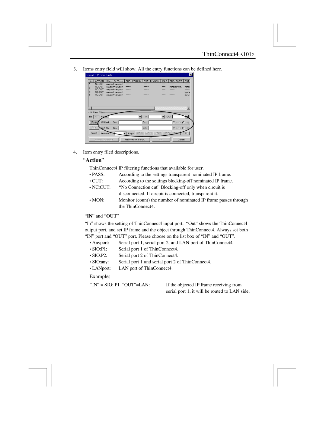 EXP Computer ThinConnect4 user manual Action 