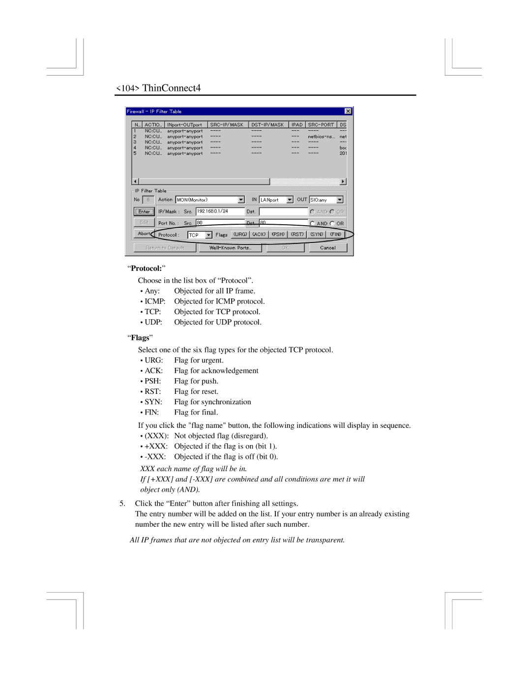 EXP Computer ThinConnect4 user manual Protocol, Flags 