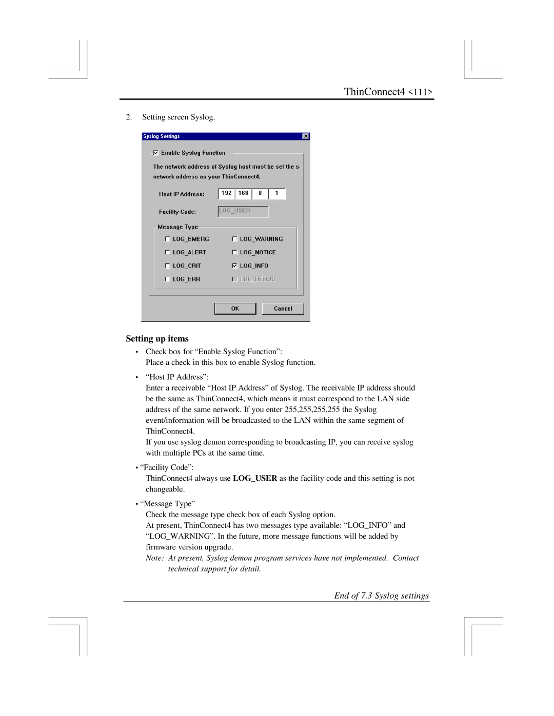 EXP Computer ThinConnect4 user manual Setting up items 