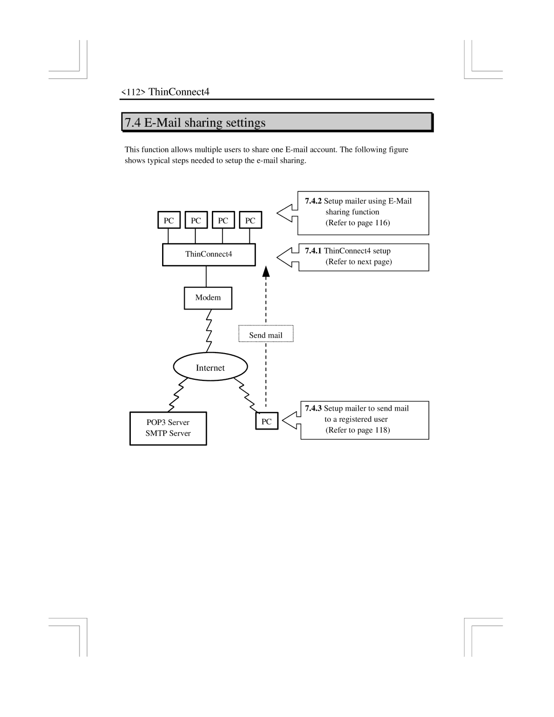 EXP Computer ThinConnect4 user manual Mail sharing settings 