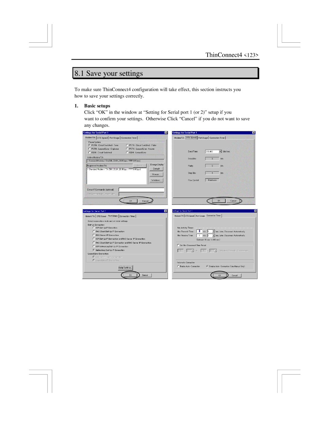 EXP Computer ThinConnect4 user manual Save your settings, Basic setups 