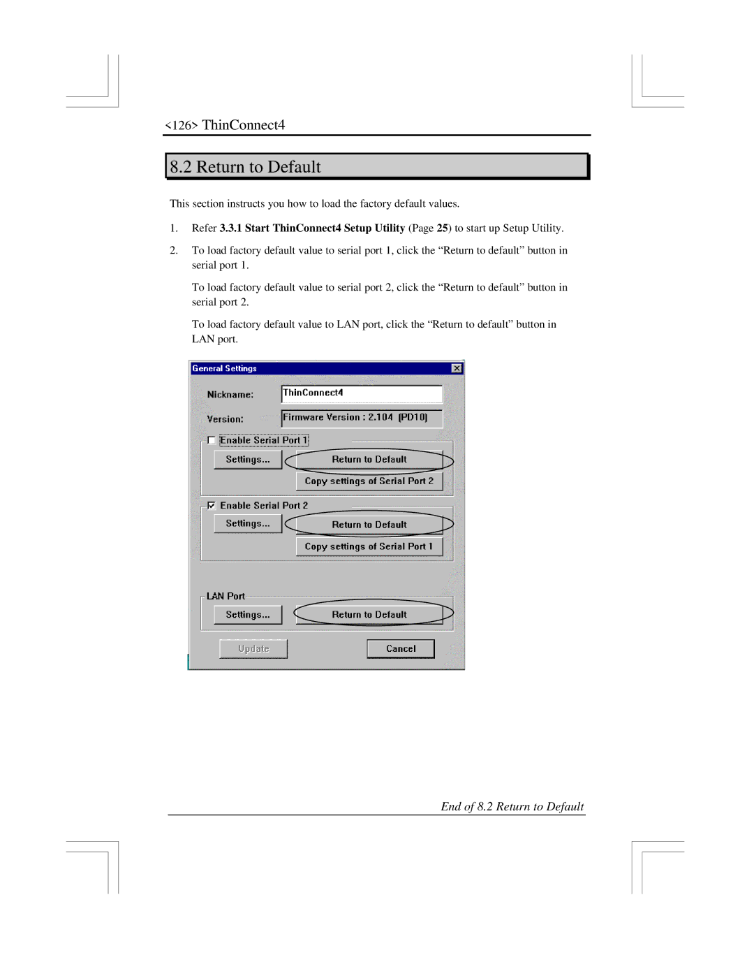 EXP Computer ThinConnect4 user manual Return to Default 