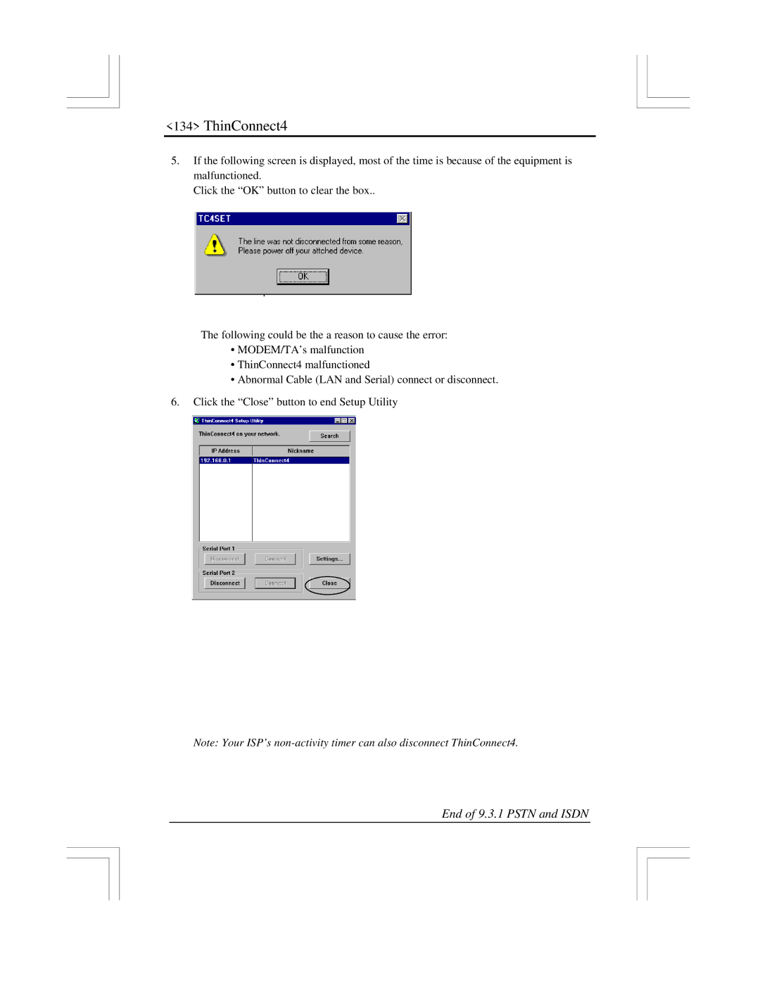 EXP Computer ThinConnect4 user manual End of 9.3.1 Pstn and Isdn 