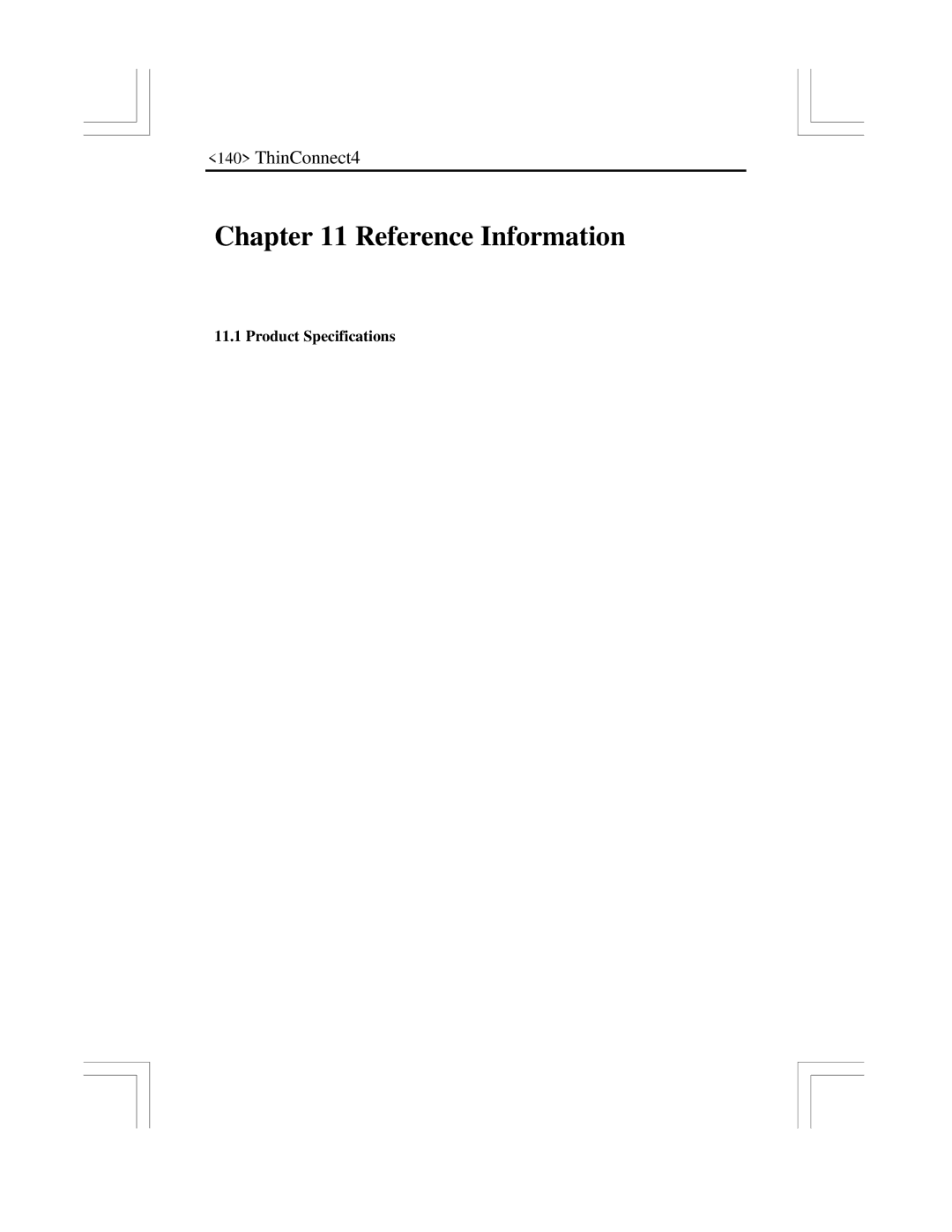 EXP Computer ThinConnect4 user manual Reference Information, Product Specifications 