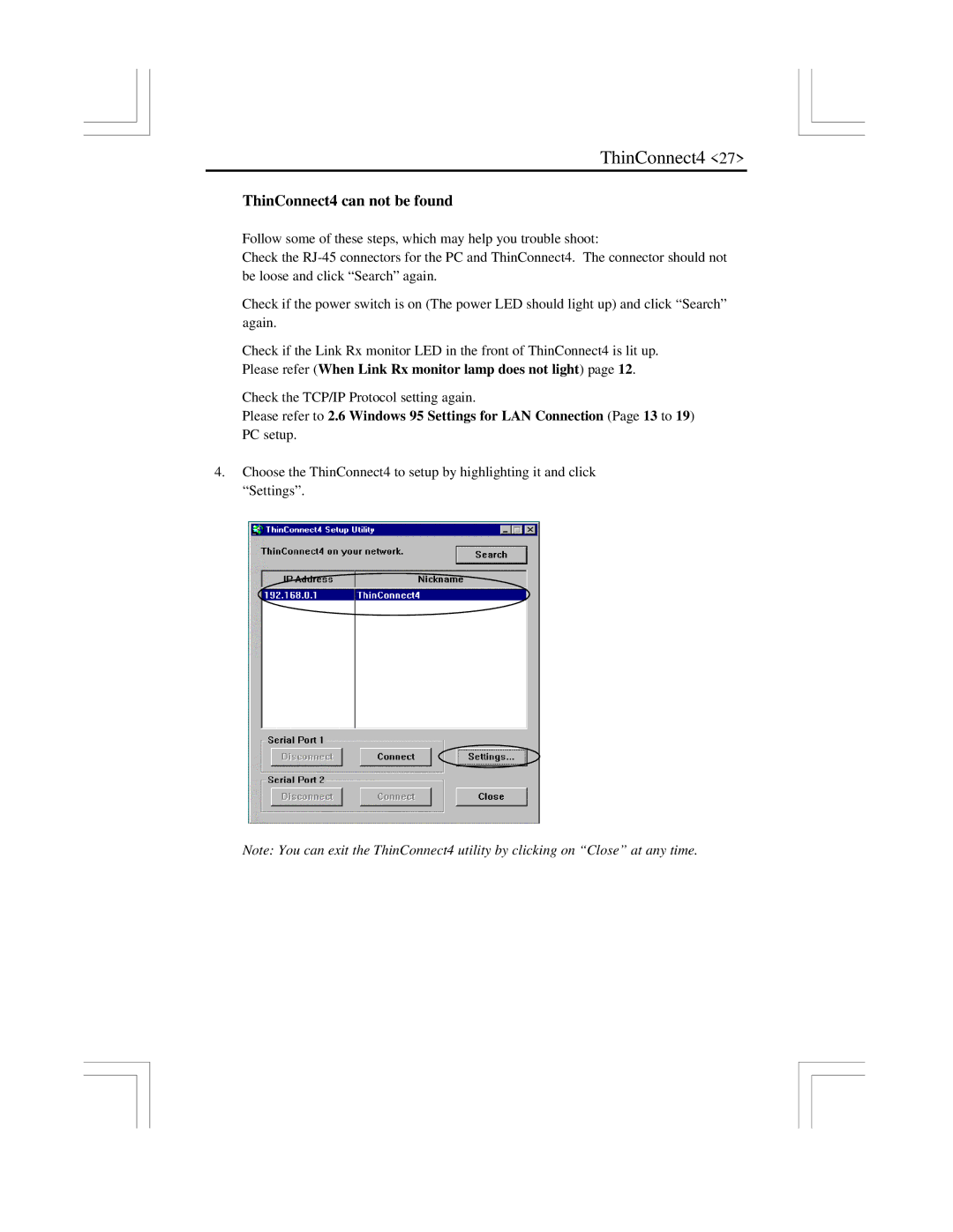 EXP Computer user manual ThinConnect4 can not be found 