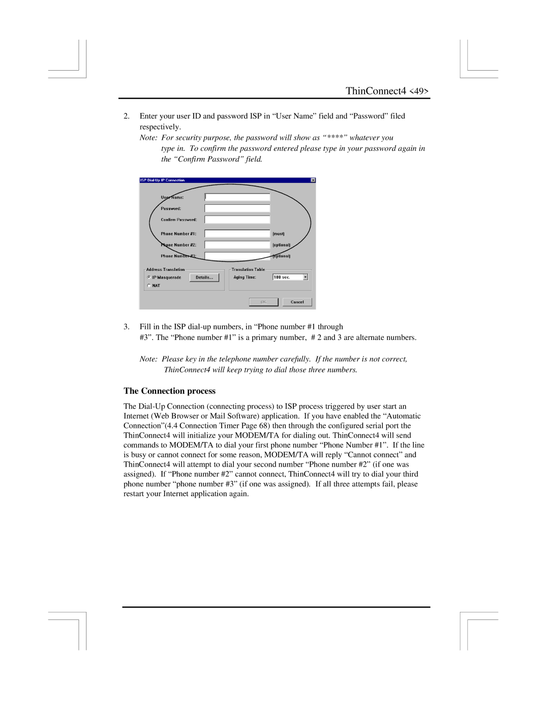 EXP Computer ThinConnect4 user manual Connection process 