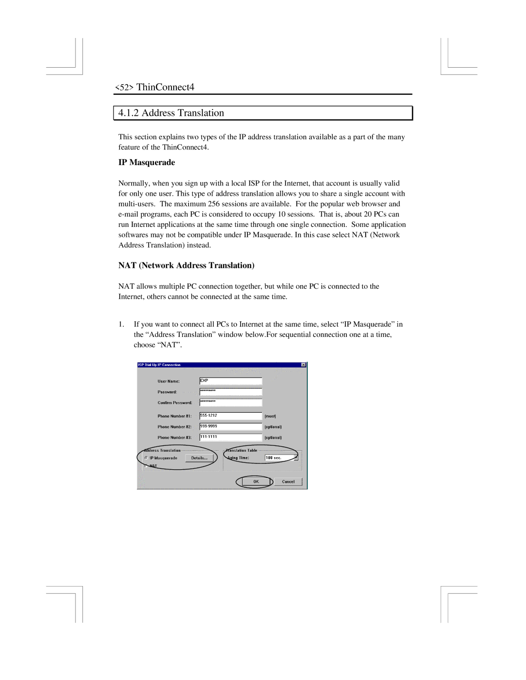 EXP Computer user manual ThinConnect4 Address Translation, NAT Network Address Translation 