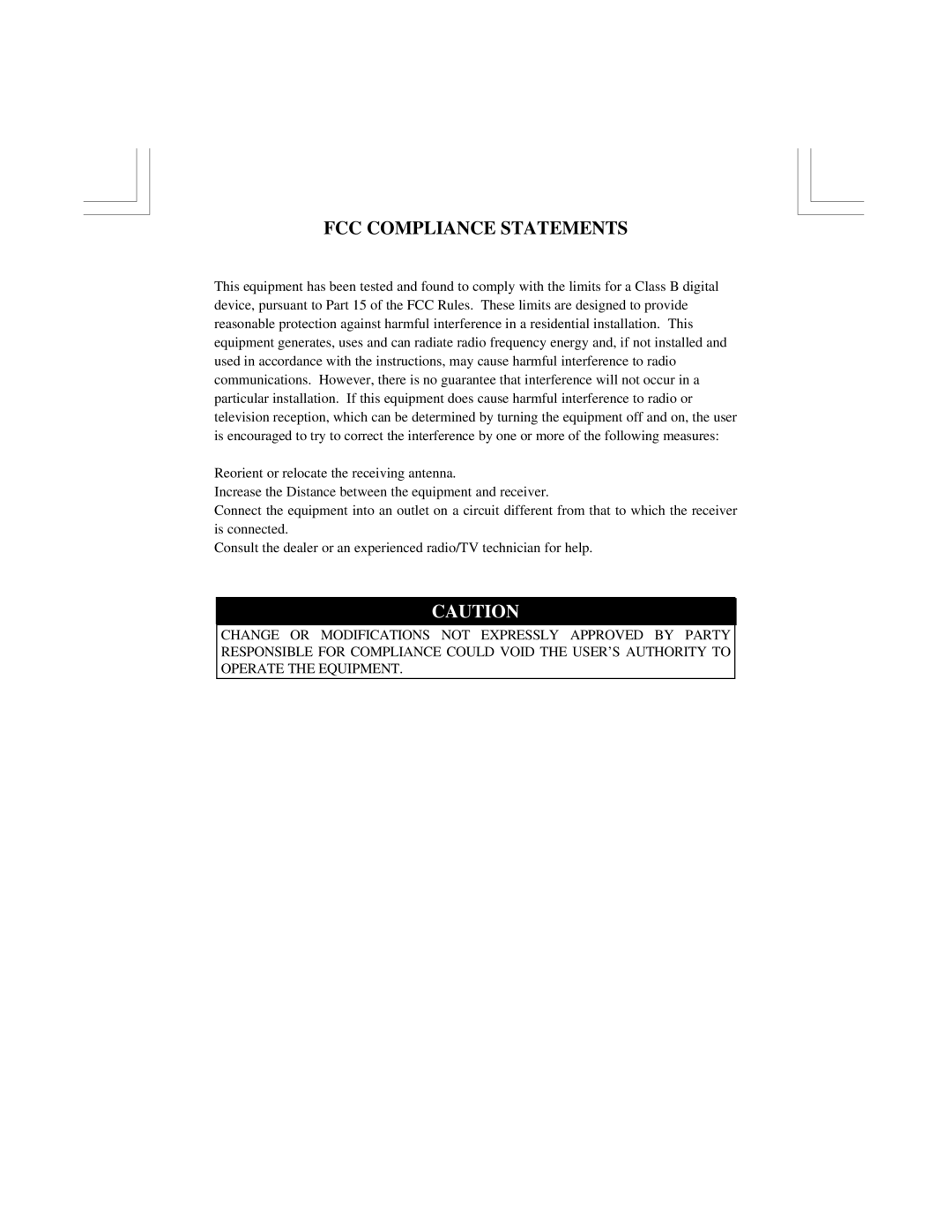 EXP Computer ThinConnect4 user manual FCC Compliance Statements 