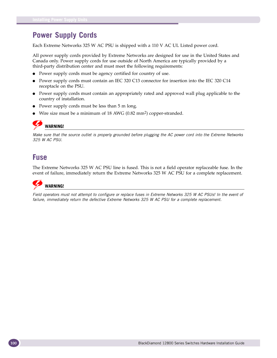 Extreme Networks 12800 Series manual 100 