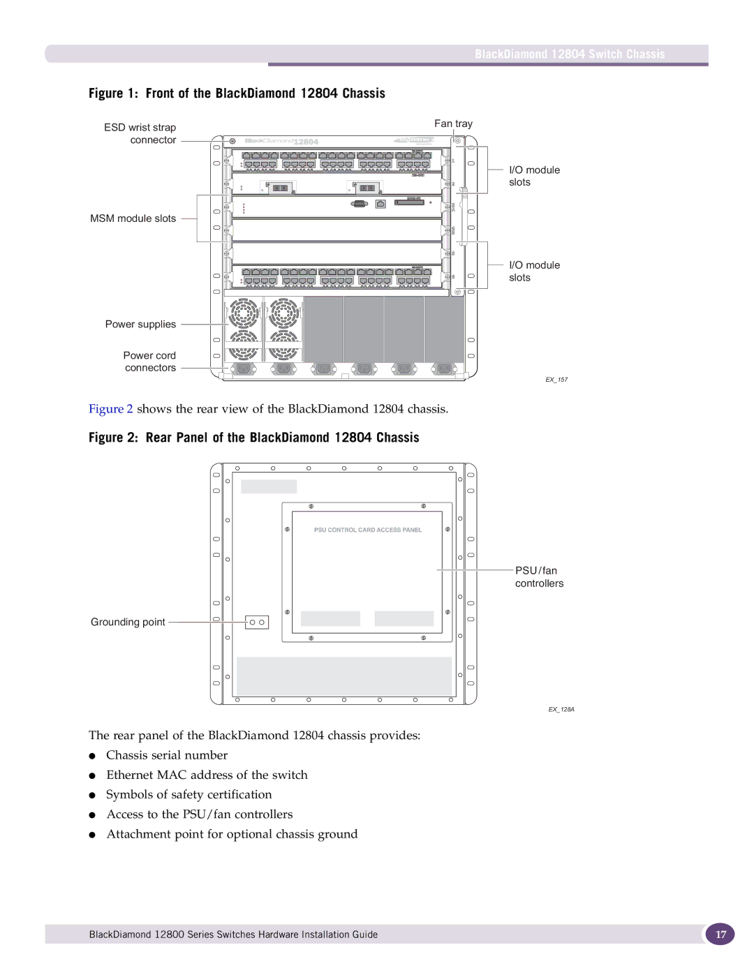 Extreme Networks 12800 Series manual Front of the BlackDiamond 12804 Chassis, BlackDiamond 12804 Switch Chassis 