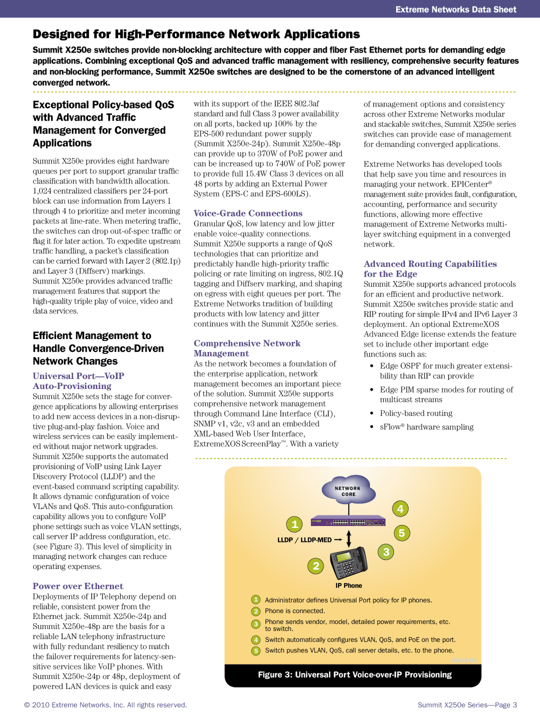 Extreme Networks 15101 manual Designed for High-Performance Network Applications 