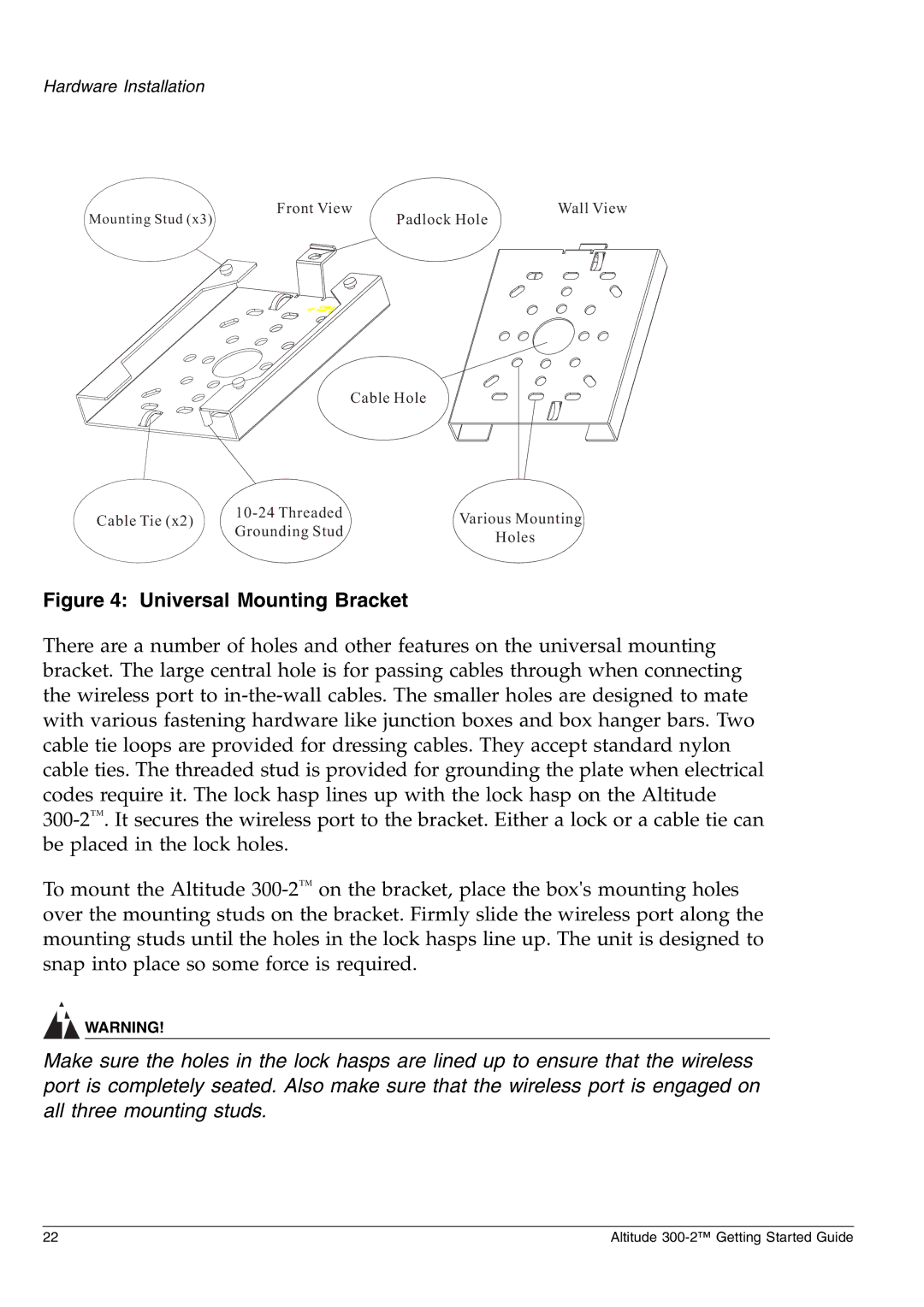 Extreme Networks 300-2 manual Universal Mounting Bracket 