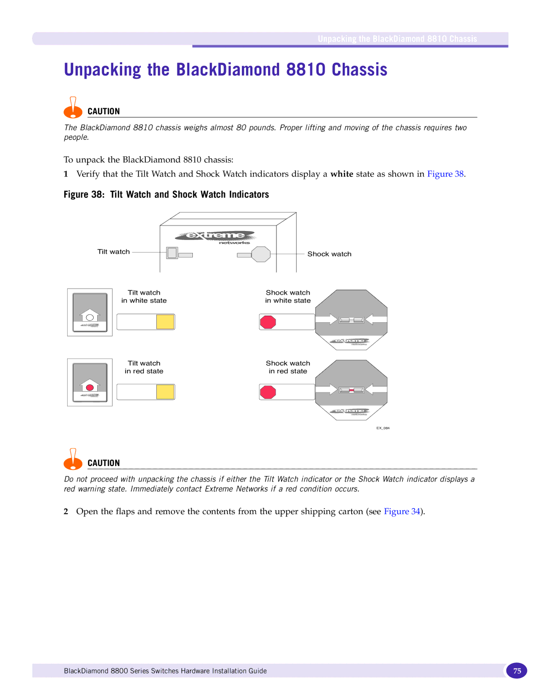 Extreme Networks 8800 Series manual Unpacking the BlackDiamond 8810 Chassis 
