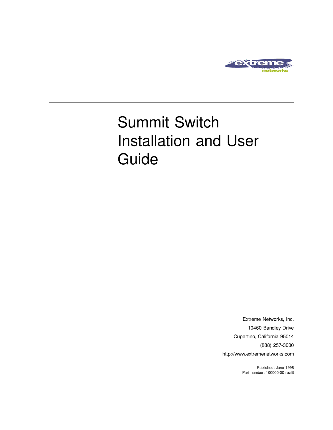 Extreme Networks Summit1 manual Summit Switch Installation and User Guide 