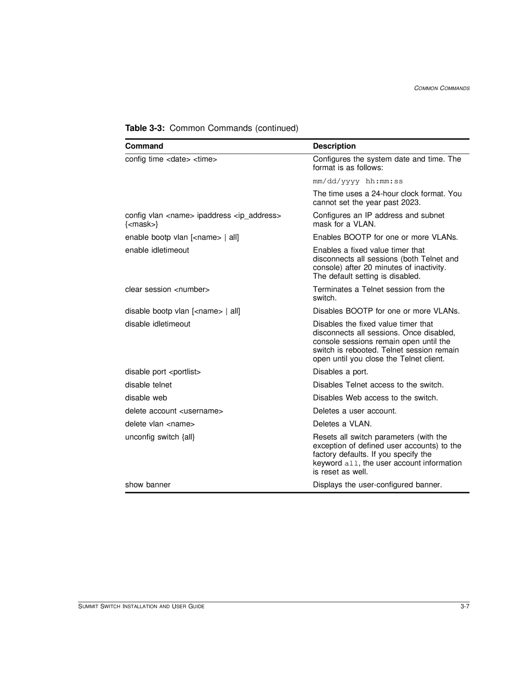 Extreme Networks Summit1 manual Switch 