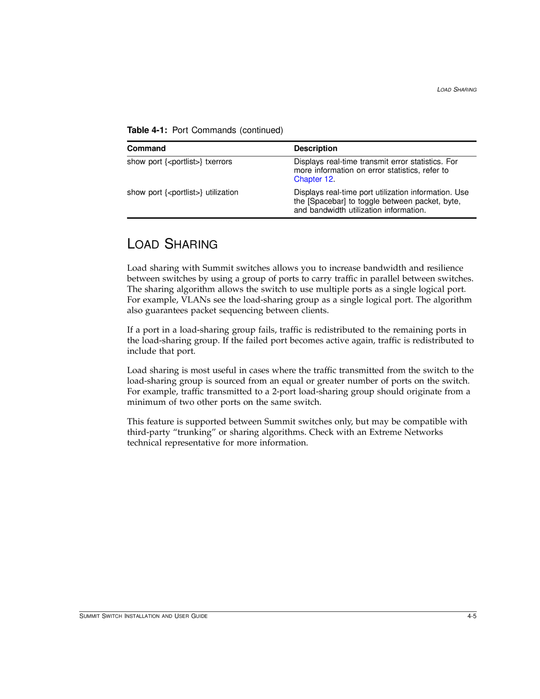 Extreme Networks Summit1 manual Load Sharing 