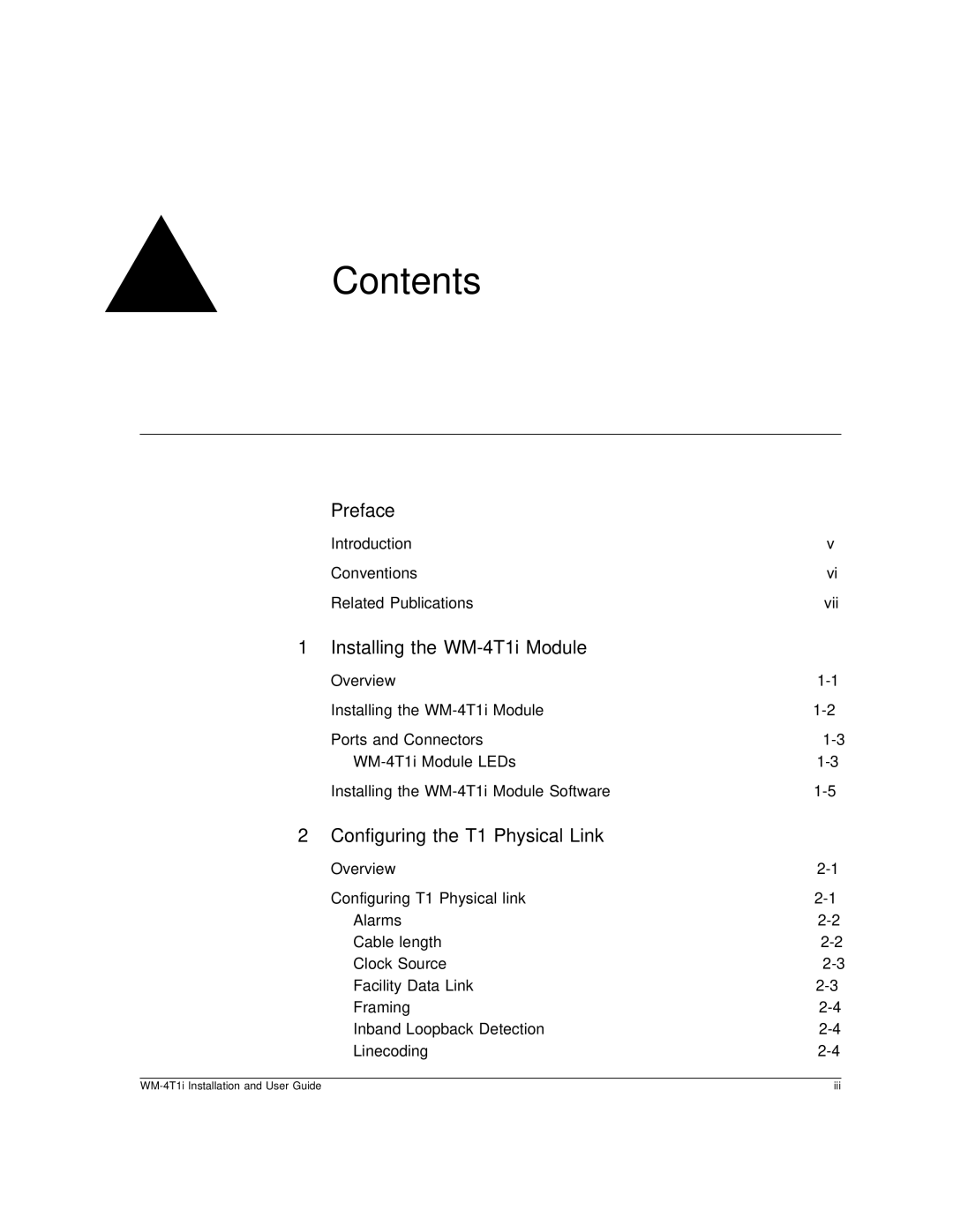 Extreme Networks WM-4T1i manual Contents 