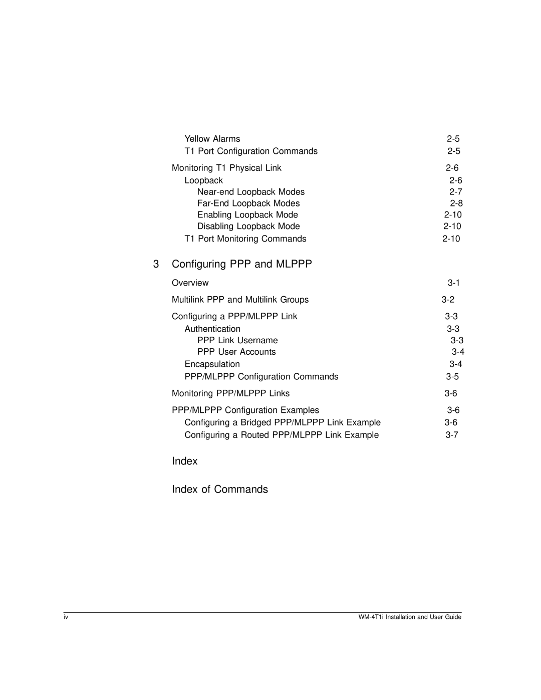 Extreme Networks WM-4T1i manual Index Index of Commands 