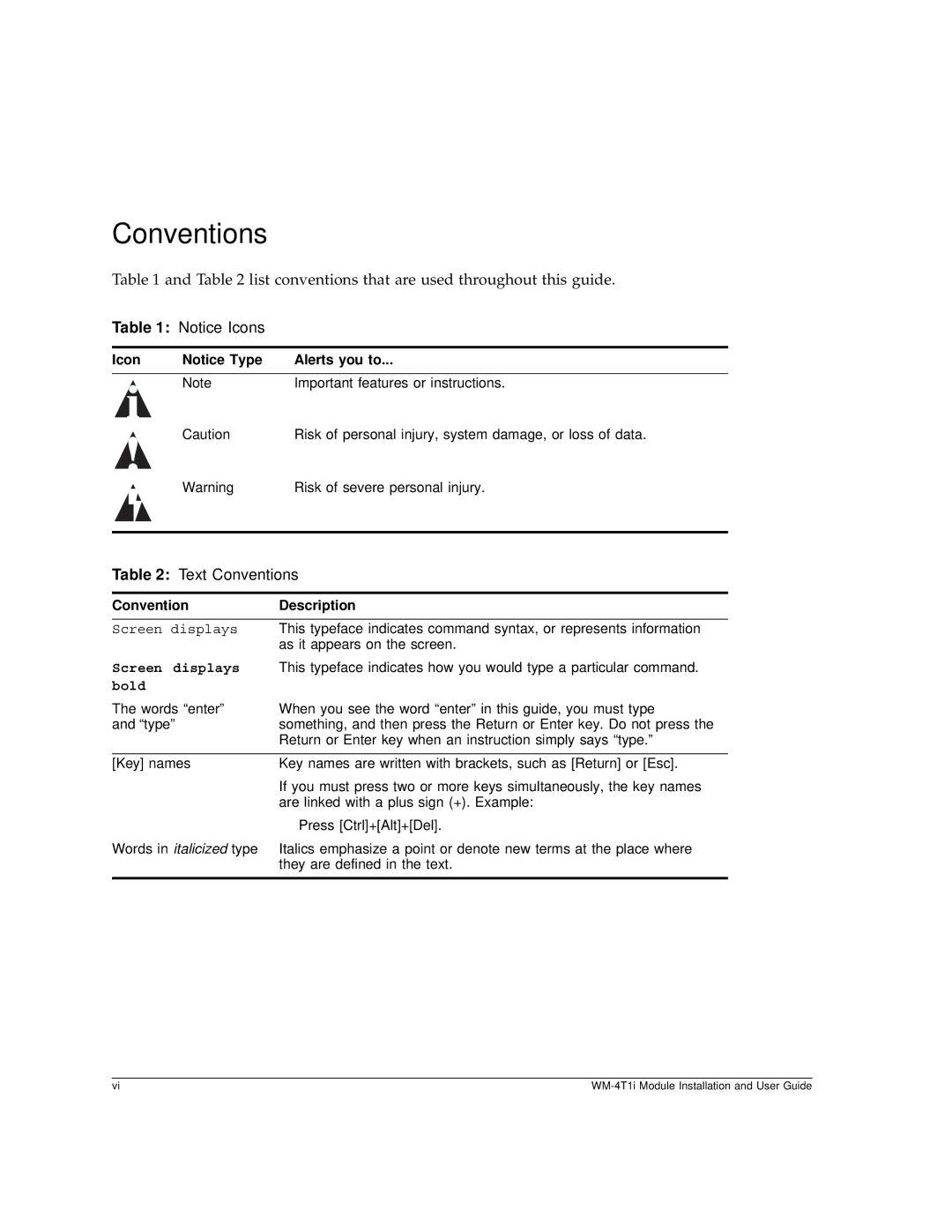 Extreme Networks WM-4T1i manual Text Conventions 