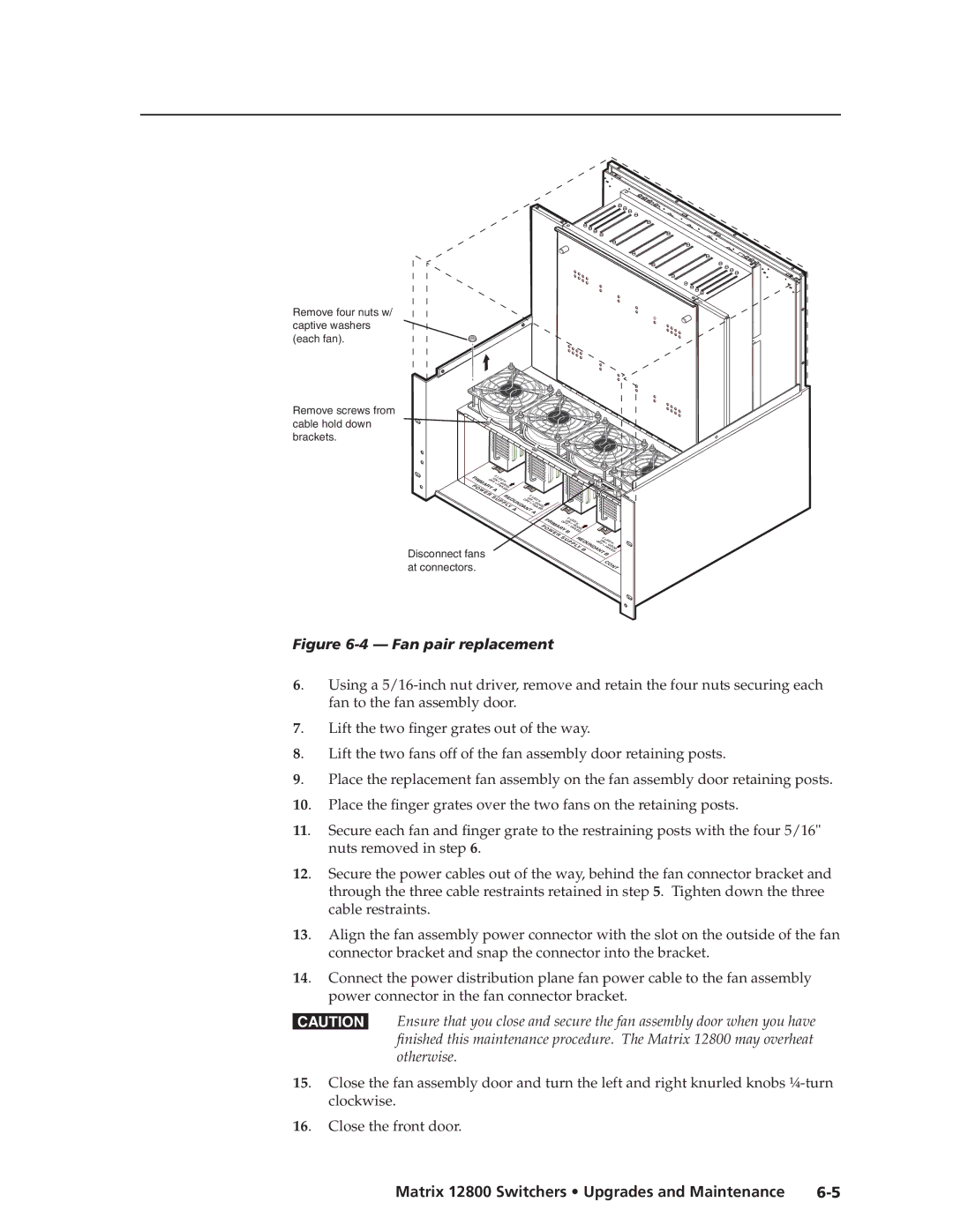 Extron electronic 12800 manual Fan pair replacement 