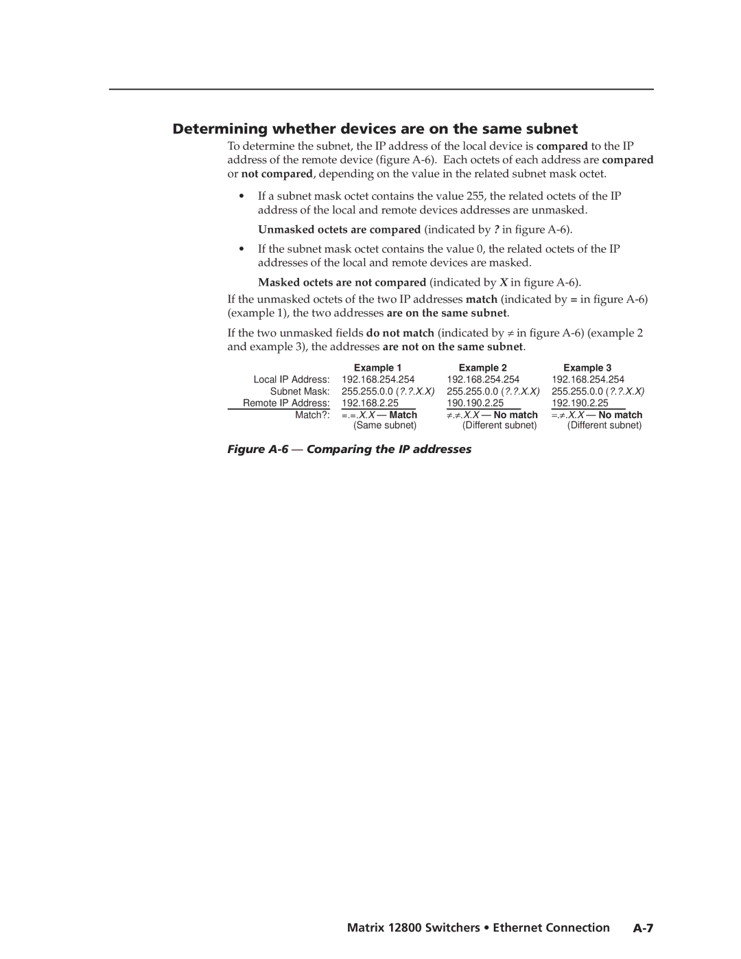 Extron electronic 12800 manual Determining whether devices are on the same subnet 