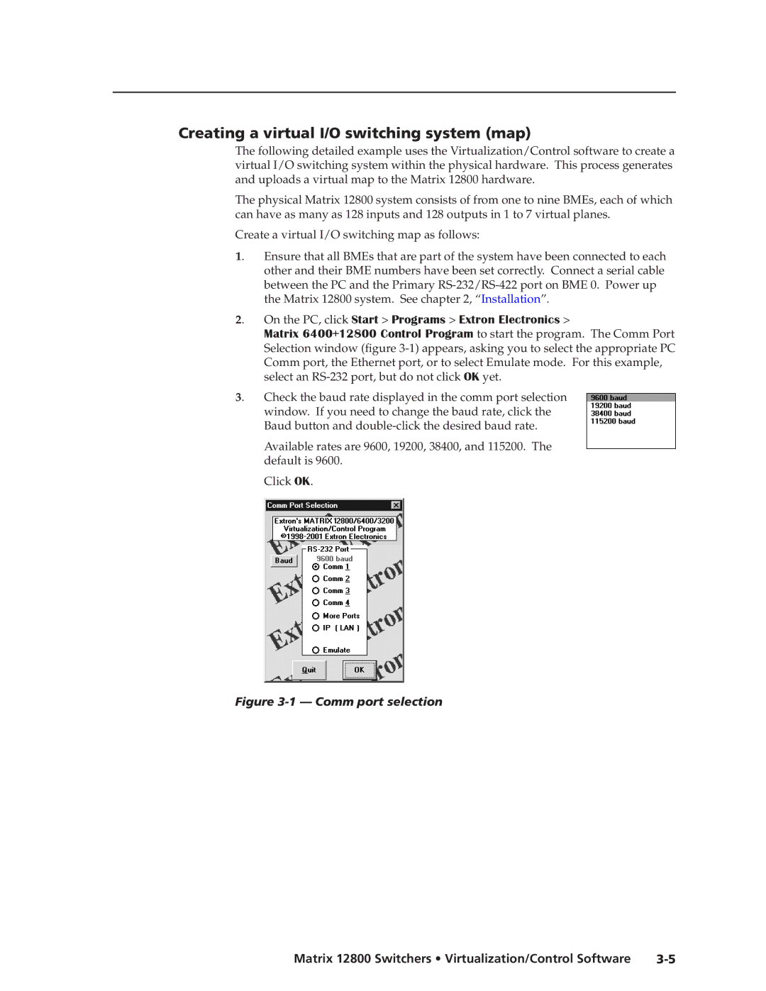 Extron electronic 12800 manual Creating a virtual I/O switching sysstem map 