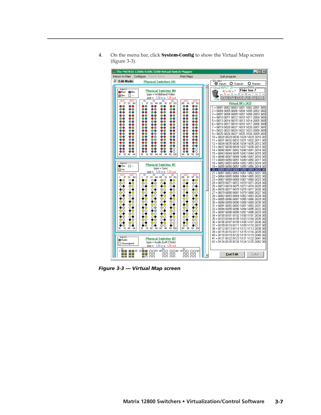 Extron electronic 12800 manual Virtual Map screen 