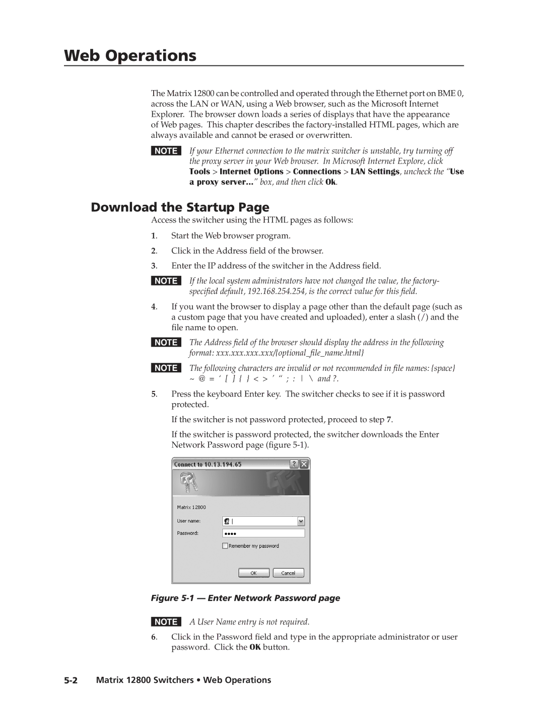 Extron electronic manual Download the Startup, Matrix 12800 Switchers Web Operations 