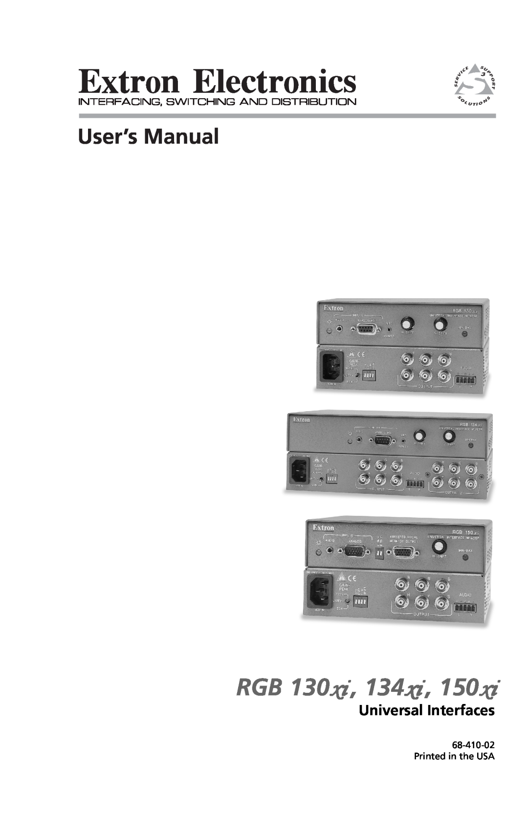 Extron electronic 150xi, 130xi, 134xi user manual Universal Interfaces, Rgb, User’s Manual 