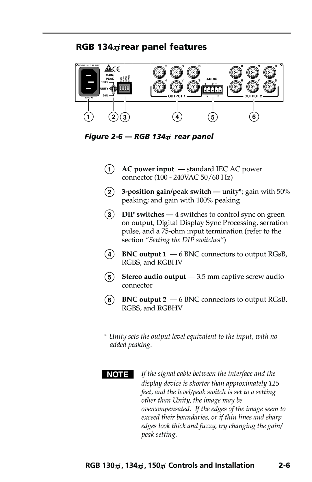 Extron electronic 150xi, 130xi user manual RGB 134xi rear panel features 