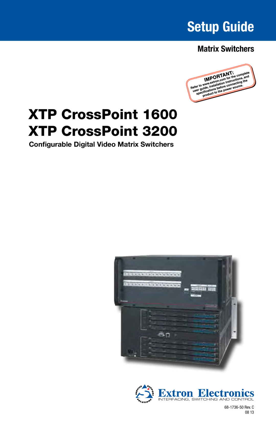 Extron electronic 1600 setup guide XTP CrossPoint 