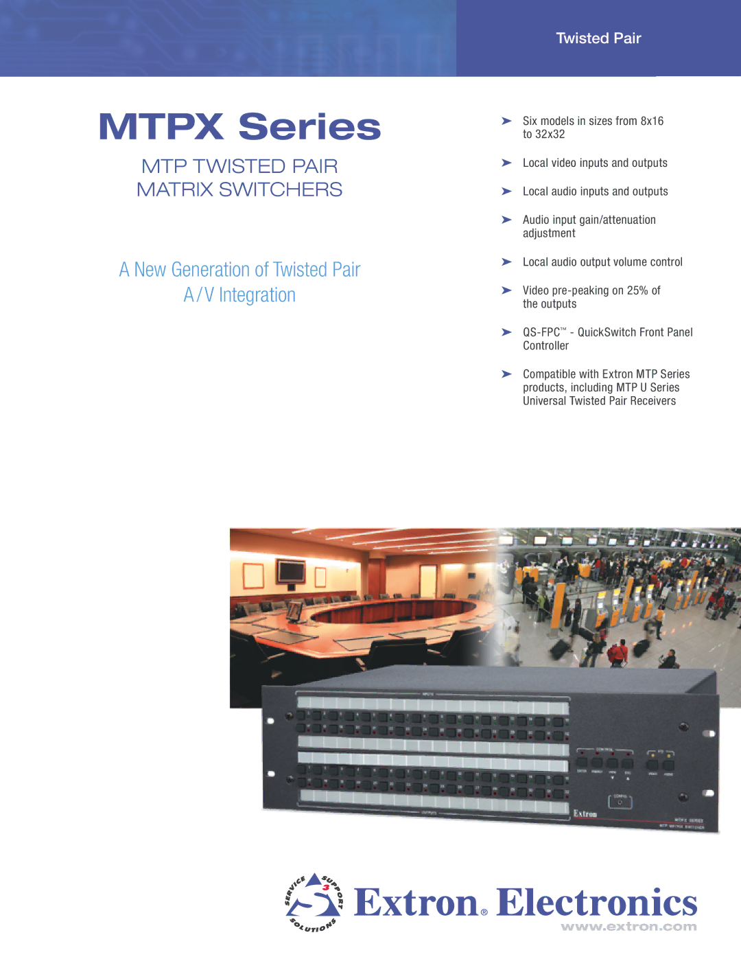 Extron electronic 1632 manual Mtpx Series, Audio input gain/attenuation adjustment 