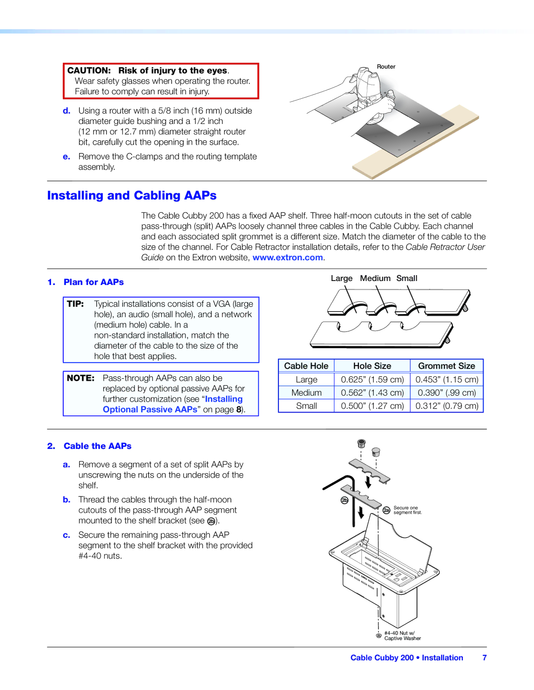 Extron electronic 200 manual Installing and Cabling AAPs, Plan for AAPs, Cable the AAPs 