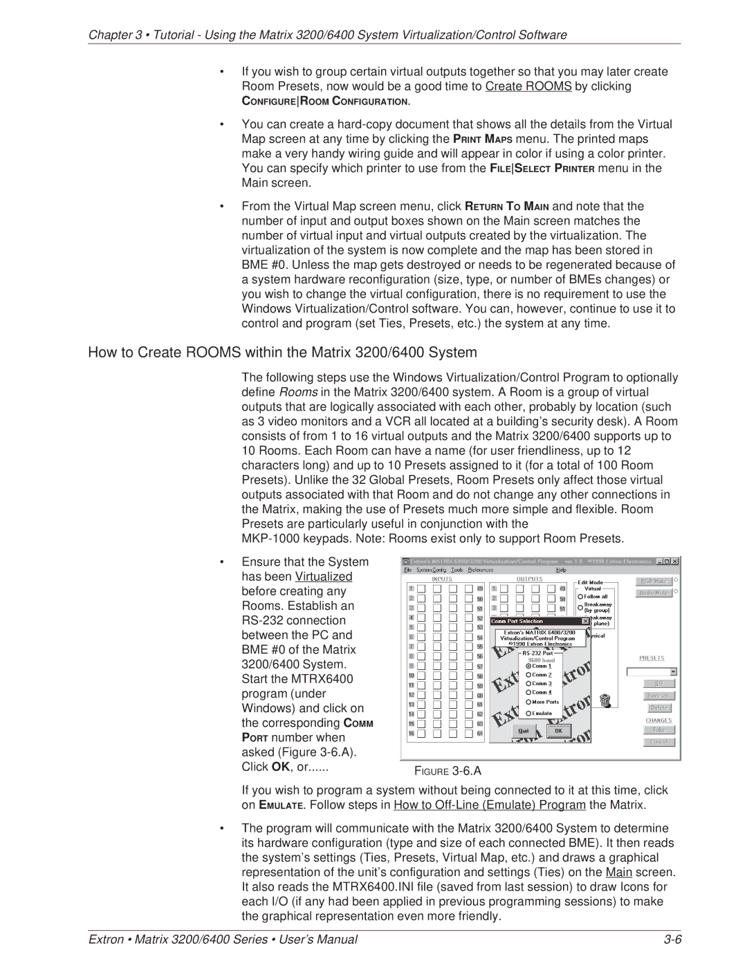 Extron electronic 6400 Series, 3200 Series manual How to Create Rooms within the Matrix 3200/6400 System 