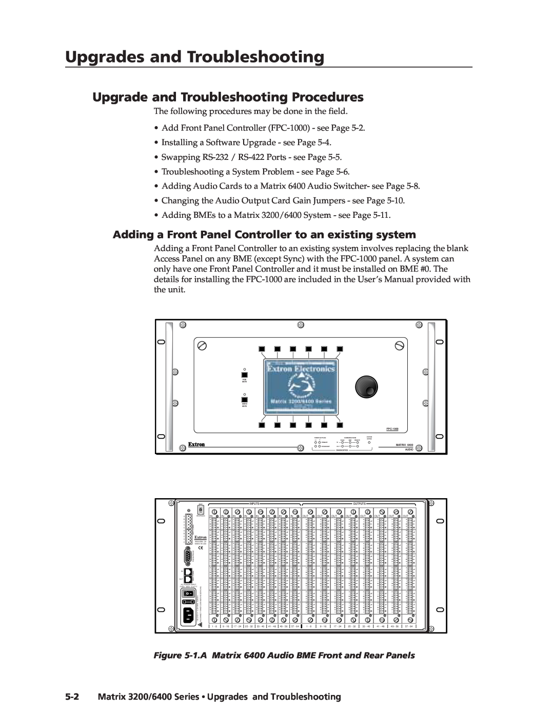 Extron electronic 3200s manual UpgradesandandTroubleshooting,co t’d, Upgrade and Troubleshooting Procedures 