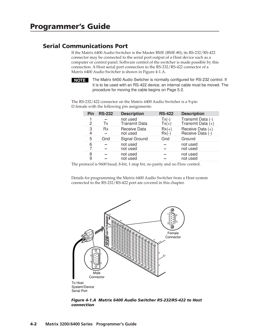 Extron electronic 3200s manual Programmer’ser’sGuide,Guidecont’d, Serial Communications Port 