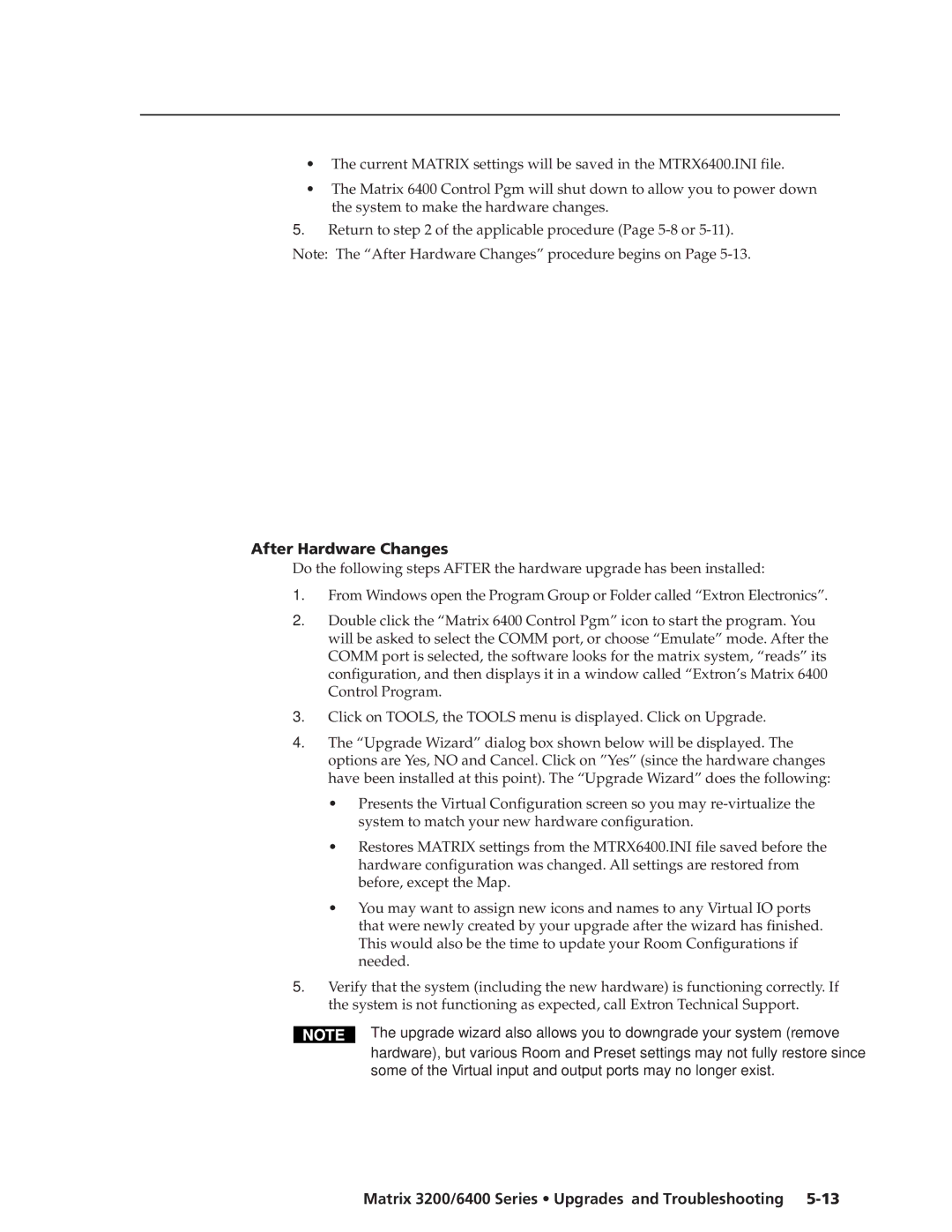 Extron electronic 3200s manual After Hardware Changes 