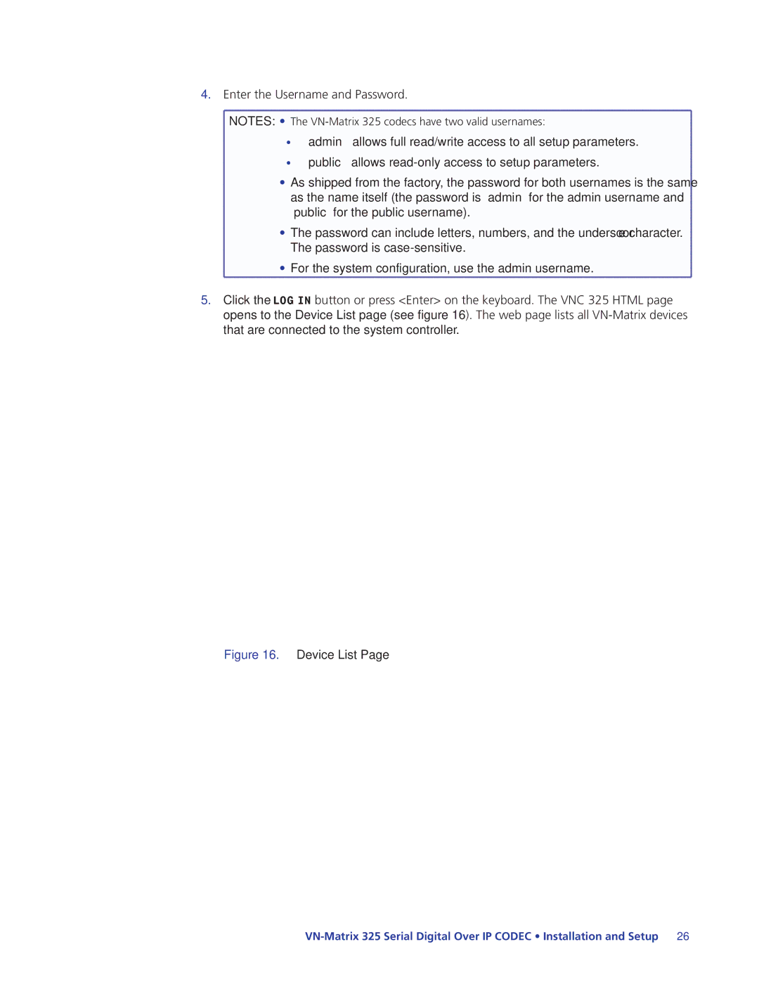 Extron electronic 325 manual Device List 