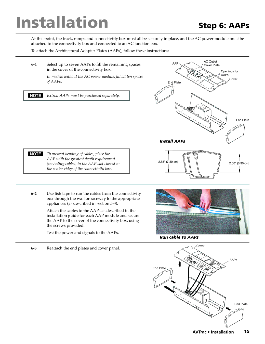 Extron electronic 42-122-xx manual Install AAPs, Run cable to AAPs 