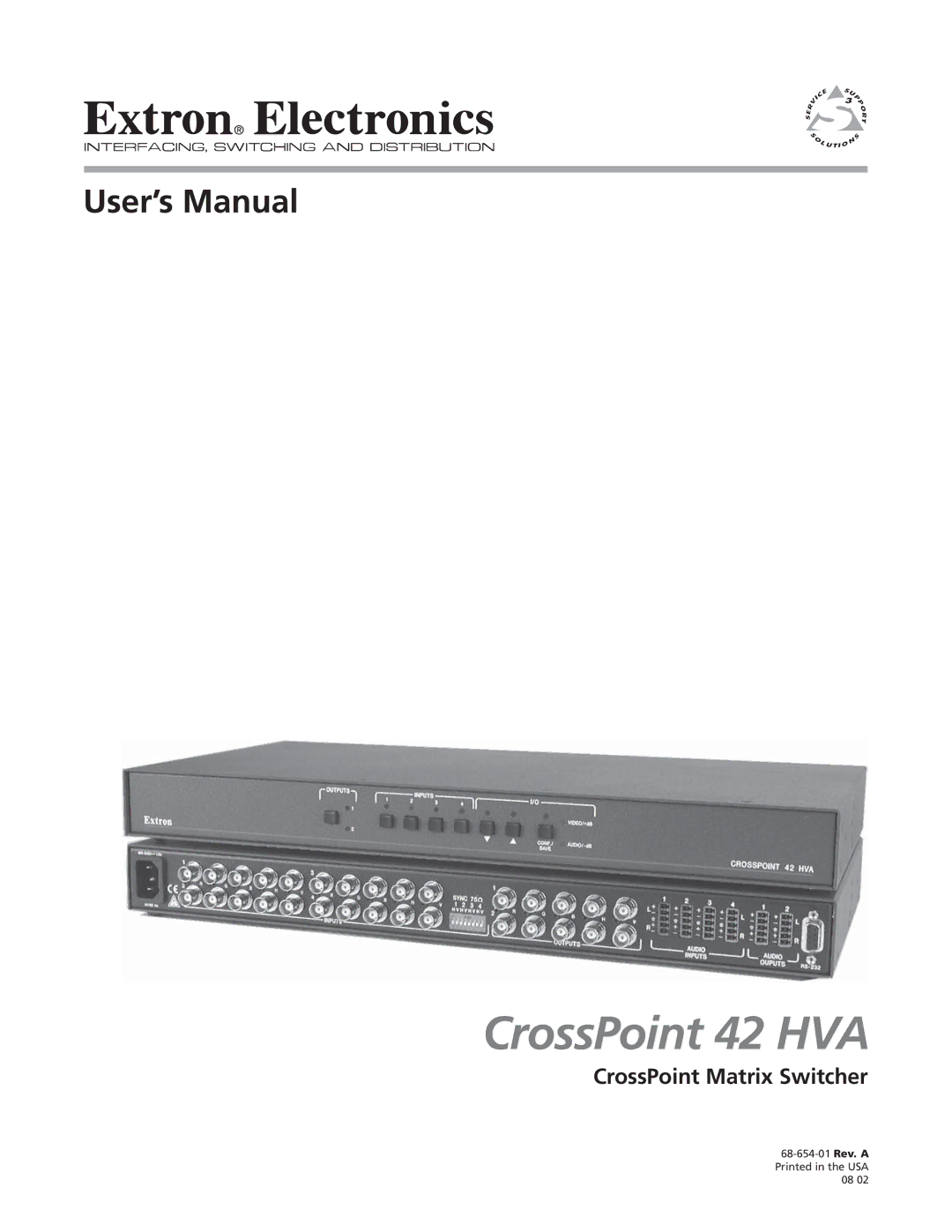 Extron electronic manual CrossPoint 42 HVA, CrossPoint Matrix Switcher 