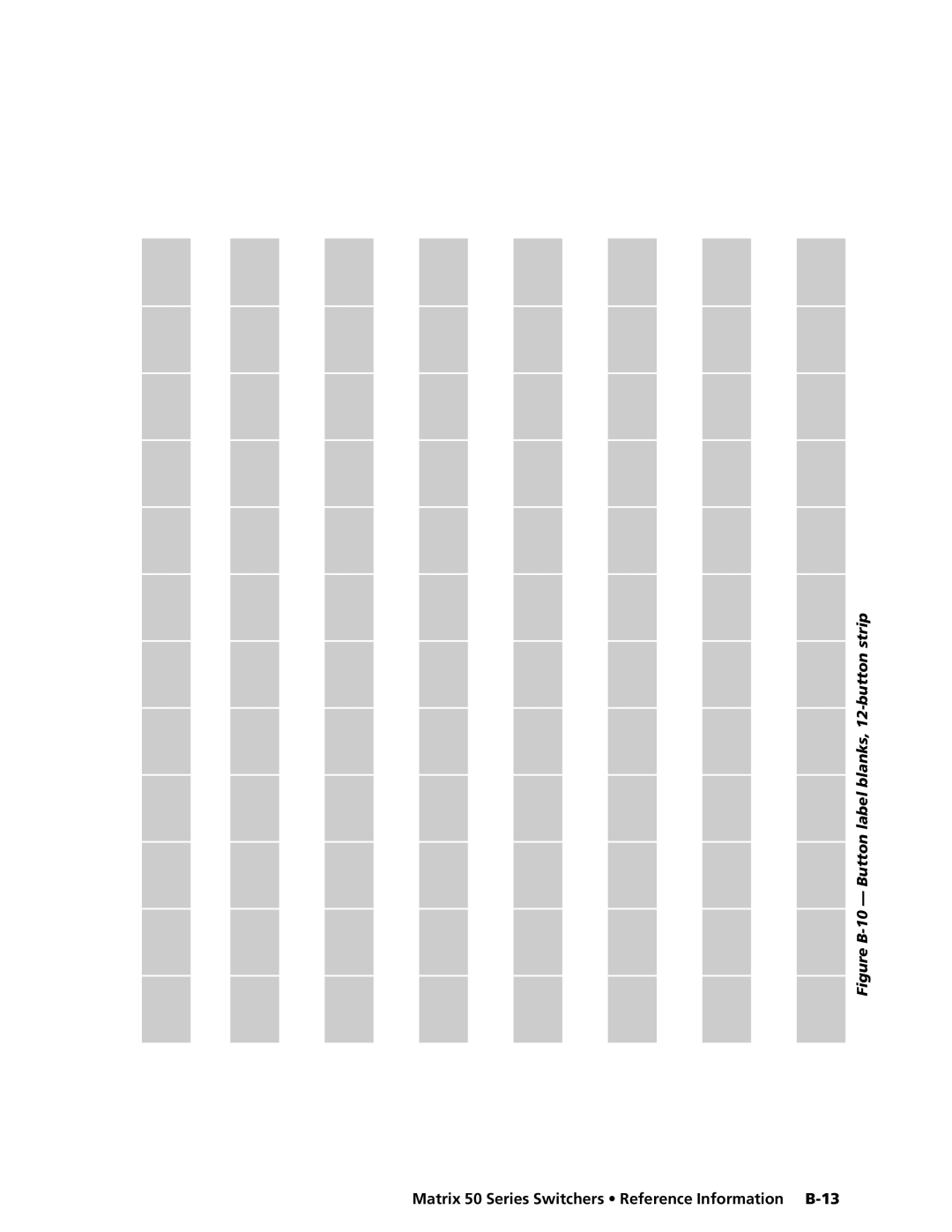 Extron electronic 50 manual Figure B-10 Button label blanks, 12-button strip 