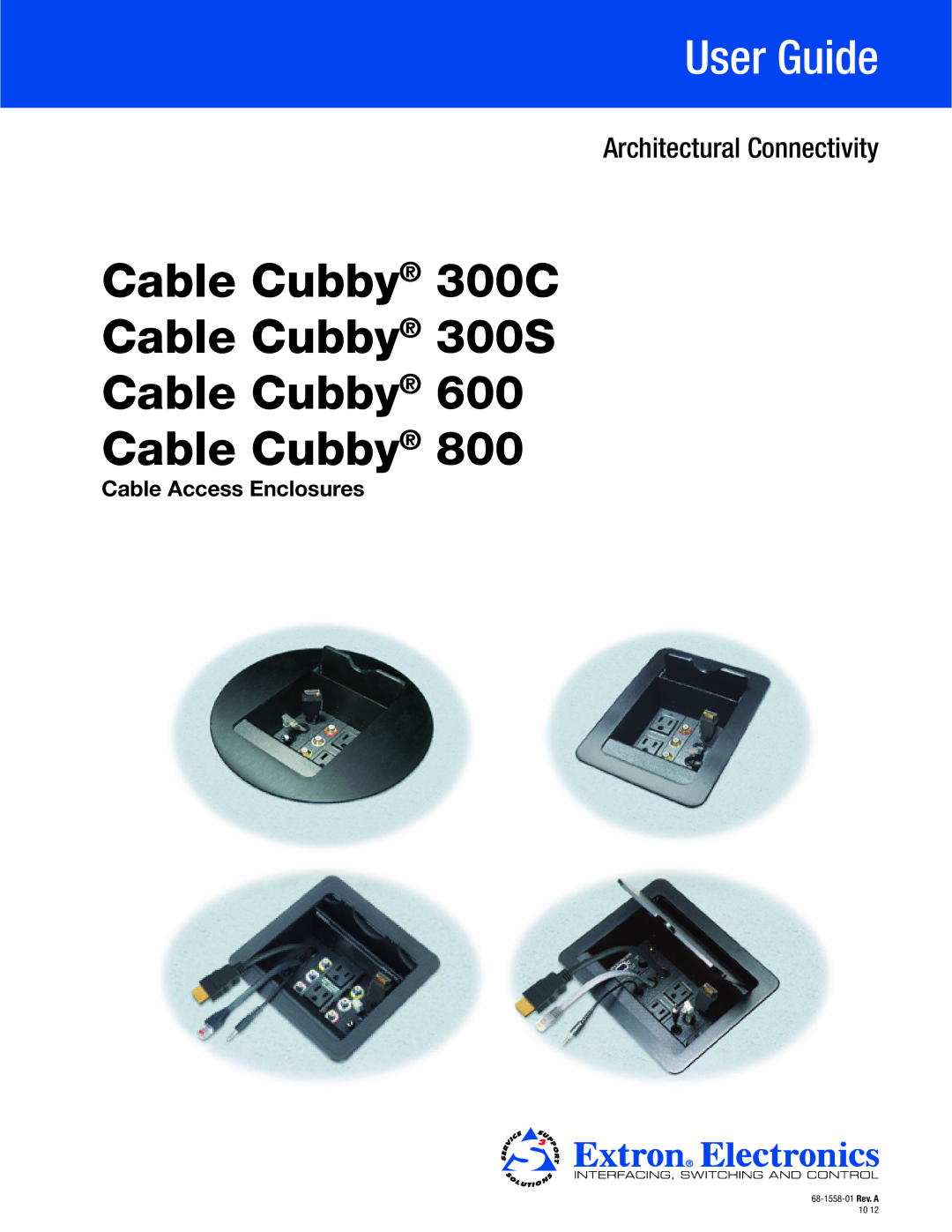 Extron electronic 800, 600 manual Cable Cubby 300C Cable Cubby 300S 