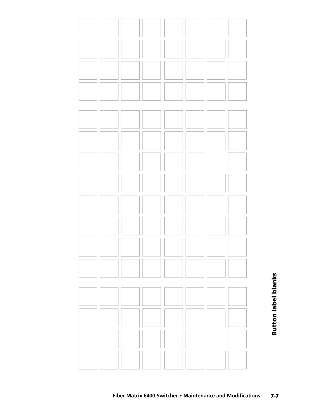Extron electronic 6400s manual Button label blanks 